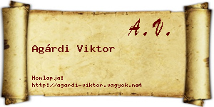 Agárdi Viktor névjegykártya